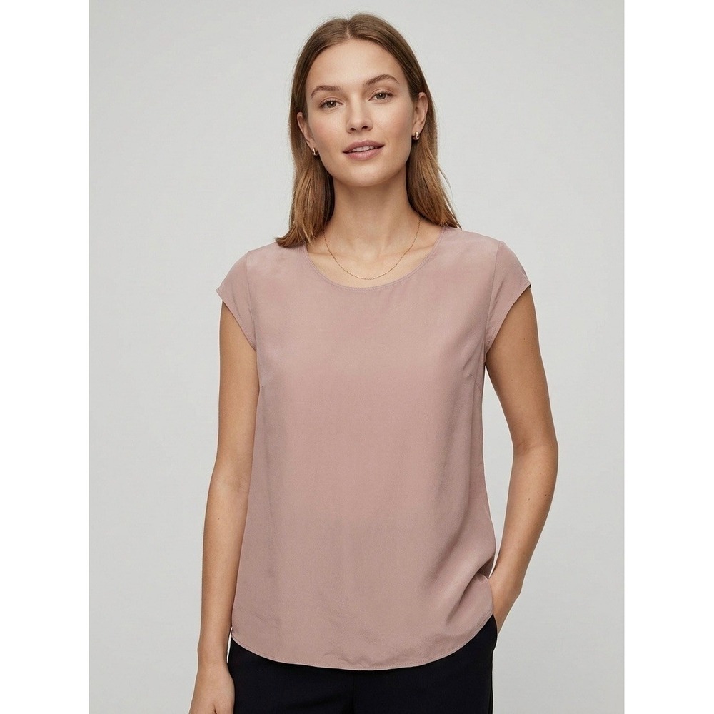 Wilfred Free Aritzia Cap Sleeve Blouse Mauve Pink Scoop Neck Top XXS 58828